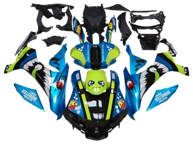 Buy 2015-2019 Yamaha YZF R1 Motorcycle Fairings - Blue Green Black Shark UK