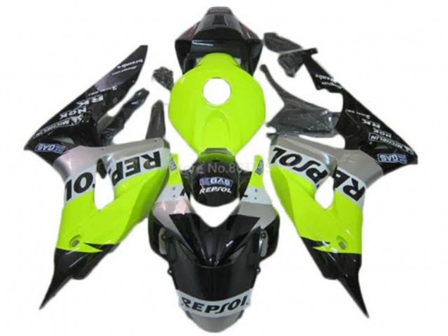 2006-2007 Honda CBR1000RR Motorcycle Fairings - Green Silver Glossy Black Repsol UK