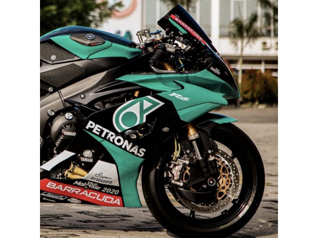 2008-2016 Yamaha YZF R6 Motorcycle Fairings - Light Green White Black Petronas UK