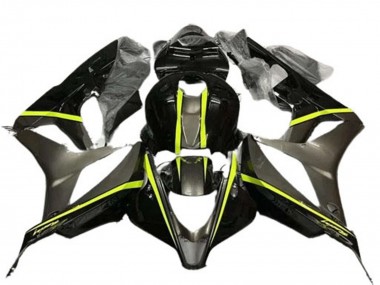 Buy 2007-2008 Honda CBR600RR Motorcycle Fairings - Glossy Black High Viz Yellow UK