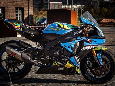 Buy 2015-2019 Yamaha YZF R1 Motorcycle Fairings - Blue Yellow Shark UK