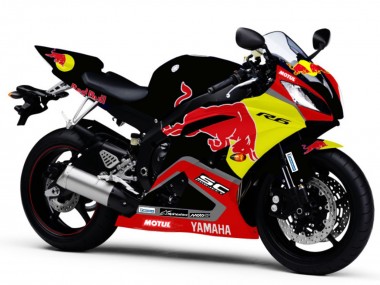 Buy 2006-2007 Yamaha YZF R6 Motorcycle Fairings - Glossy Black Yellow Red Bull Motul UK