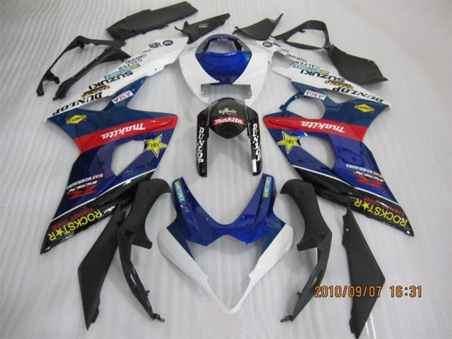 2005-2006 Suzuki GSXR 1000 Motorcycle Fairings - Blue White Red Black Rockstar UK