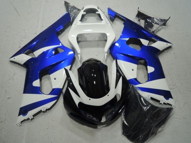 Buy 2001-2003 Suzuki GSXR 600 Motorcycle Fairings - White Blue Glossy Black UK