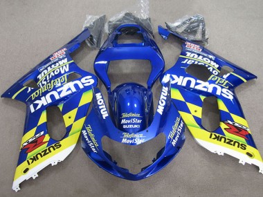 Buy 2001-2003 Suzuki GSXR 600 Motorcycle Fairings - Blue Yellow Telefonica MoviStar UK