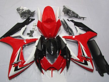 Buy 2006-2007 Suzuki GSXR 600 Motorcycle Fairings - White Red Glossy Black Stripe UK