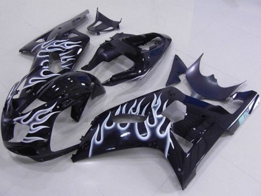 Buy 2001-2003 Suzuki GSXR 750 Motorcycle Fairings - Glossy Black White Flame UK
