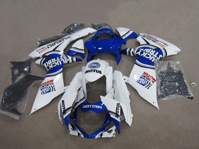 2011-2024 Suzuki GSXR 750 Motorcycle Fairings - White Lucky Strike Motul UK
