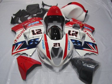 Buy 1996-2007 Suzuki GSXR 1300 Hayabusa Motorcycle Fairings - White Red Blue Xerox 21 UK