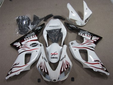 Buy 1998-1999 Yamaha YZF R1 Motorcycle Fairings - White Glossy Black Red Flame Shark UK