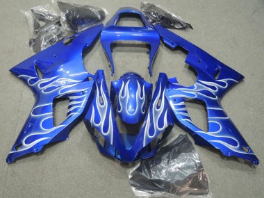 Buy 2000-2001 Yamaha YZF R1 Motorcycle Fairings - Blue White Flame UK