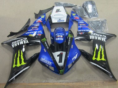 Buy 2002-2003 Yamaha YZF R1 Motorcycle Fairings - White Blue Black Neon Yellow Monster Graves 1 UK