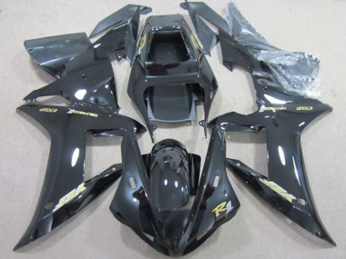 Buy 2002-2003 Yamaha YZF R1 Motorcycle Fairings - Glossy Black Gold Decal UK
