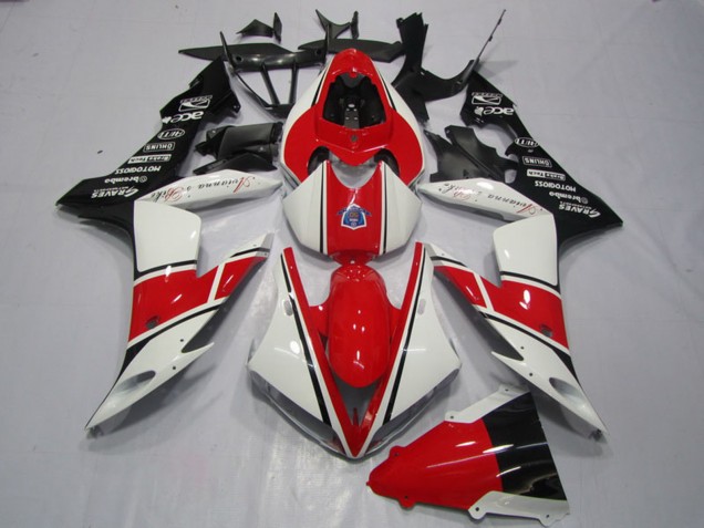 2004-2006 Yamaha YZF R1 Motorcycle Fairing - White Red Black UK