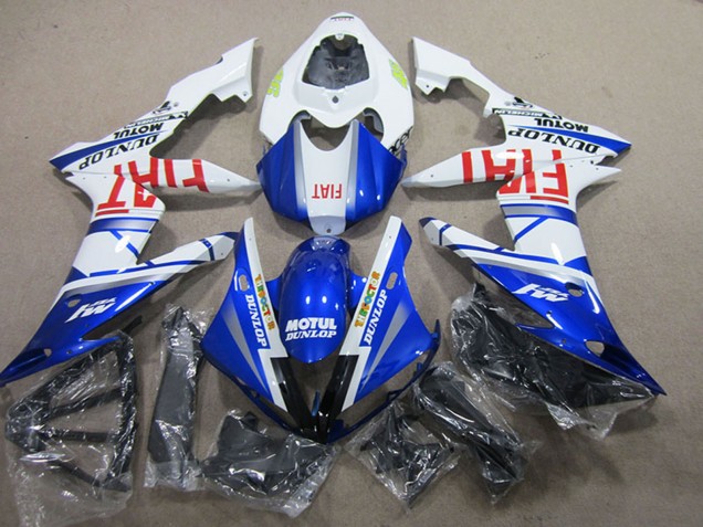 2004-2006 Yamaha YZF R1 Motorcycle Fairings - White Blue Motul Fiat UK