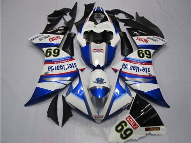 Buy 2009-2011 Yamaha YZF R1 Motorcycle Fairings - White Blue Black Sterilgarda SCALZ 69 UK