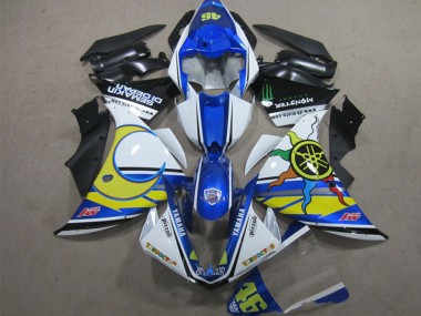 Buy 2012-2014 Yamaha YZF R1 Motorcycle Fairings - White Blue Yellow Black Pizzoli Semakin Didepan Monster UK