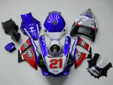 Buy 2015-2019 Yamaha YZF R1 Motorcycle Fairings - White Blue Red Black Green Monster 21 UK