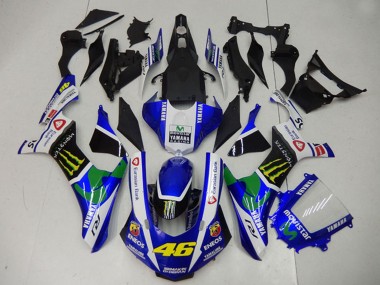 Buy 2015-2019 Yamaha YZF R1 Motorcycle Fairings - White Blue Black Green ENEOS MoviStar Monster 46 UK