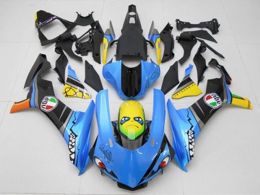 Buy 2015-2019 Yamaha YZF R1 Motorcycle Fairing Kits - Blue Yellow Shark UK