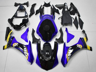 Buy 2015-2019 Yamaha YZF R1 Motorcycle Fairings - Blue Yellow Glossy Black Shark UK