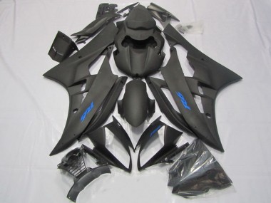 Buy 2006-2007 Yamaha YZF R6 Motorcycle Fairings - Matte Black Blue Decals UK