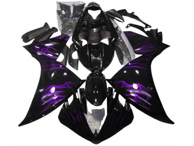 Black & Purple Flame 09-11 R1 Motorcycle Fairing Black & Purple Flame 09-11 R1 Motorcycle Fairing