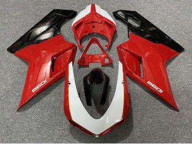 Black Red White 07-14 Ducati 848 1098 1198 Motorcycle Fairing