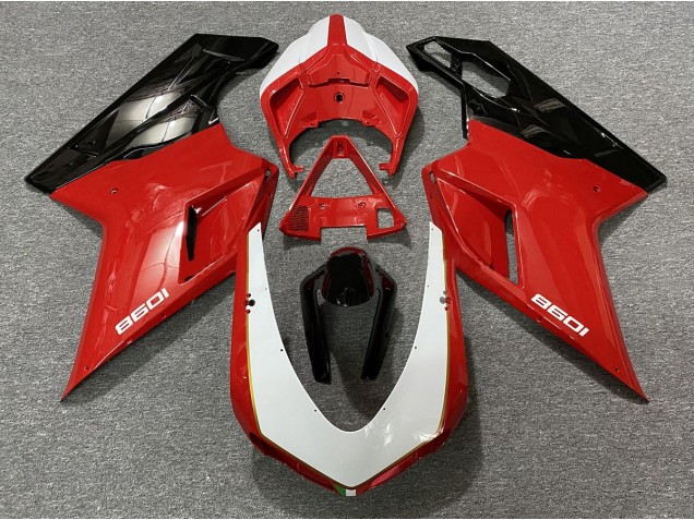 Black Red White 07-14 Ducati 848 1098 1198 Motorcycle Fairing Black Red White 07-14 Ducati 848 1098 1198 Motorcycle Fairing