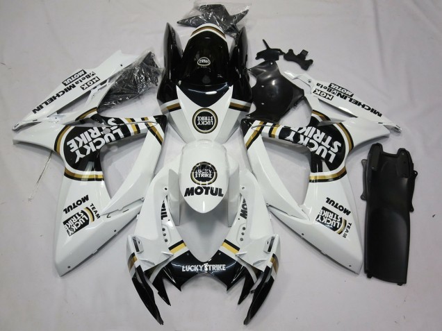 Black White Lucky Strike 06-07 GSXR 600-750 Motorcycle Fairing Black White Lucky Strike 06-07 GSXR 600-750 Motorcycle Fairing