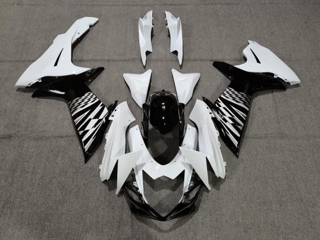 Black White and Silver 11-24 GSXR 600-750 Motorcycle Fairing Black White and Silver 11-24 GSXR 600-750 Motorcycle Fairing