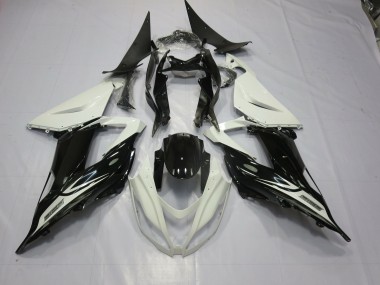 Black and White 13-18 ZX6R Motorcycle Fairing