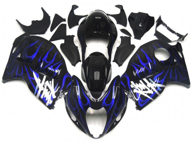 Black with Deep Blue Flame 97-07 GSXR 1300 Hayabusa Motorcycle Fairing Black with Deep Blue Flame 97-07 GSXR 1300 Hayabusa Motorcycle Fairing