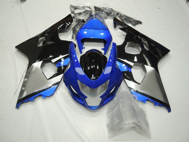 Blue Black and Silver 04-05 GSXR 600-750 Motorcycle Fairing