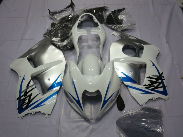 Blue White and Silver 97-07 GSXR 1300 Hayabusa Motorcycle Fairing Blue White and Silver 97-07 GSXR 1300 Hayabusa Motorcycle Fairing