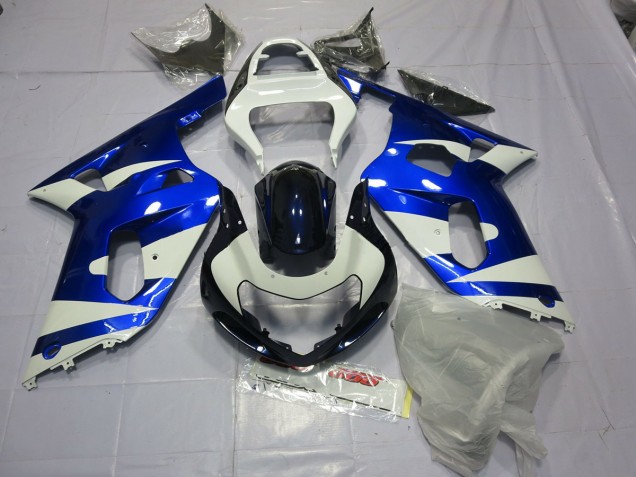 Blue and White 01-03 GSXR 600-750 Motorcycle Fairing Blue and White 01-03 GSXR 600-750 Motorcycle Fairing