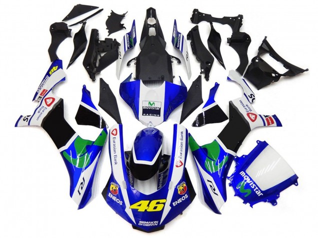 Blue and White 46 15-19 R1 Motorcycle Fairing Blue and White 46 15-19 R1 Motorcycle Fairing
