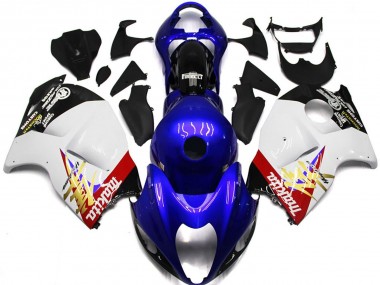 Blue and White Custom Logo 97-07 GSXR 1300 Hayabusa Motorcycle Fairing