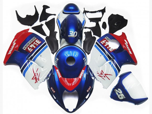 Blue and White Custom Logo Motul 97-07 GSXR 1300 Hayabusa Motorcycle Fairing Blue and White Custom Logo Motul 97-07 GSXR 1300 Hayabusa Motorcycle Fairing