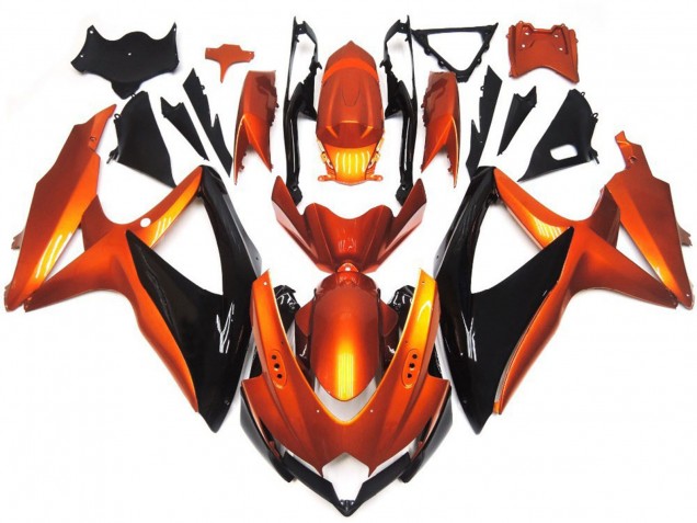 Bronze Orange and Black 08-10 GSXR 600-750 Motorcycle Fairing Bronze Orange and Black 08-10 GSXR 600-750 Motorcycle Fairing