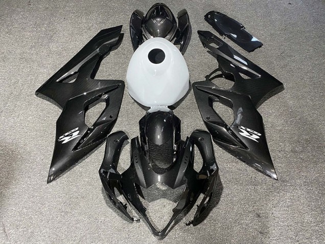 Carbon Fiber Style & Gloss White 05-06 GSXR 1000 Motorcycle Fairing Carbon Fiber Style & Gloss White 05-06 GSXR 1000 Motorcycle Fairing