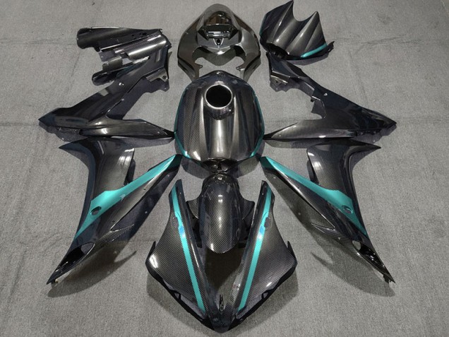 Carbon Fiber Style w Light Blue 04-06 R1 Motorcycle Fairing