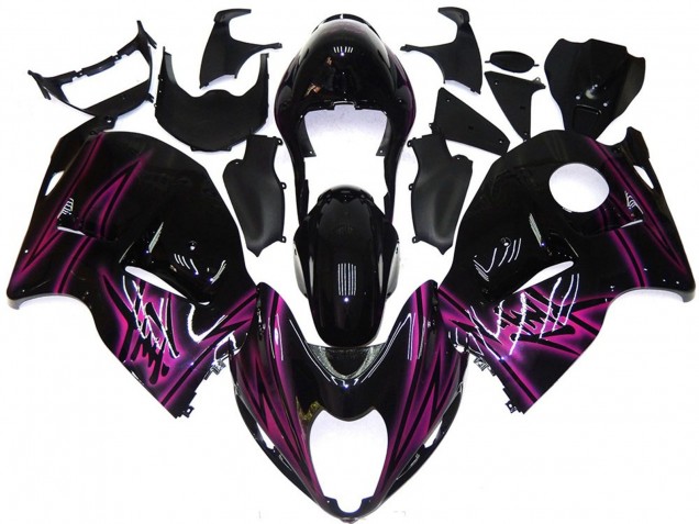 Custom Black Gloss with Pink 97-07 GSXR 1300 Hayabusa Motorcycle Fairing Custom Black Gloss with Pink 97-07 GSXR 1300 Hayabusa Motorcycle Fairing