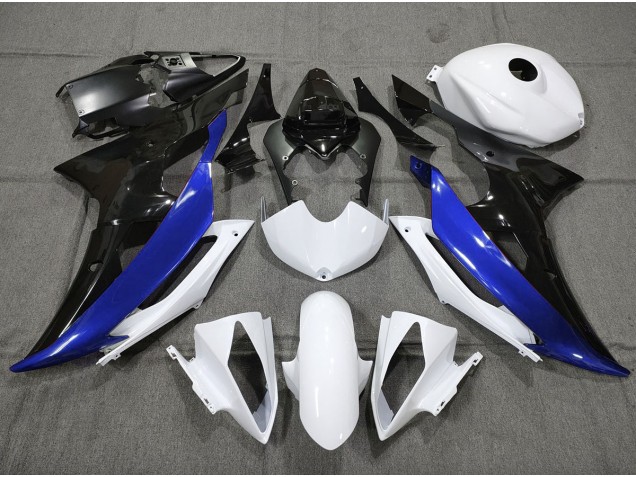 Custom Blue Black and White 08-16 R6 Motorcycle Fairing