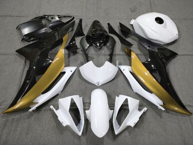 Custom Gold Black and White 08-16 R6 Motorcycle Fairing