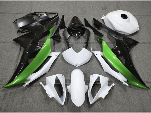 Custom Green Black and White 08-16 R6 Motorcycle Fairing