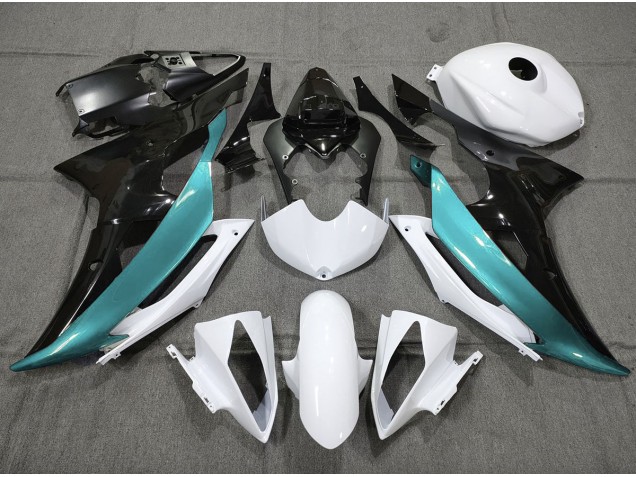 Custom LightBlue Black and White 08-16 R6 Motorcycle Fairing