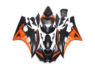 Custom Matte Black and Orange 06-07 R6 Motorcycle Fairing
