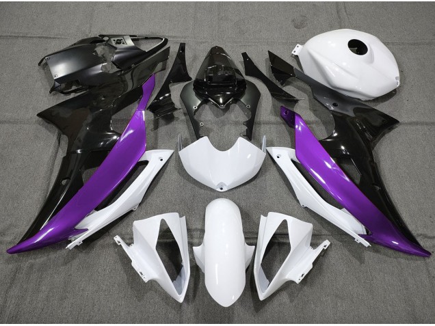 Custom Purple Black and White 08-16 R6 Motorcycle Fairing Custom Purple Black and White 08-16 R6 Motorcycle Fairing