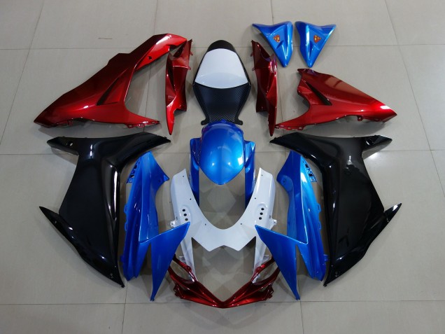 Custom Red Black and Blue 11-24 GSXR 600-750 Motorcycle Fairing Custom Red Black and Blue 11-24 GSXR 600-750 Motorcycle Fairing